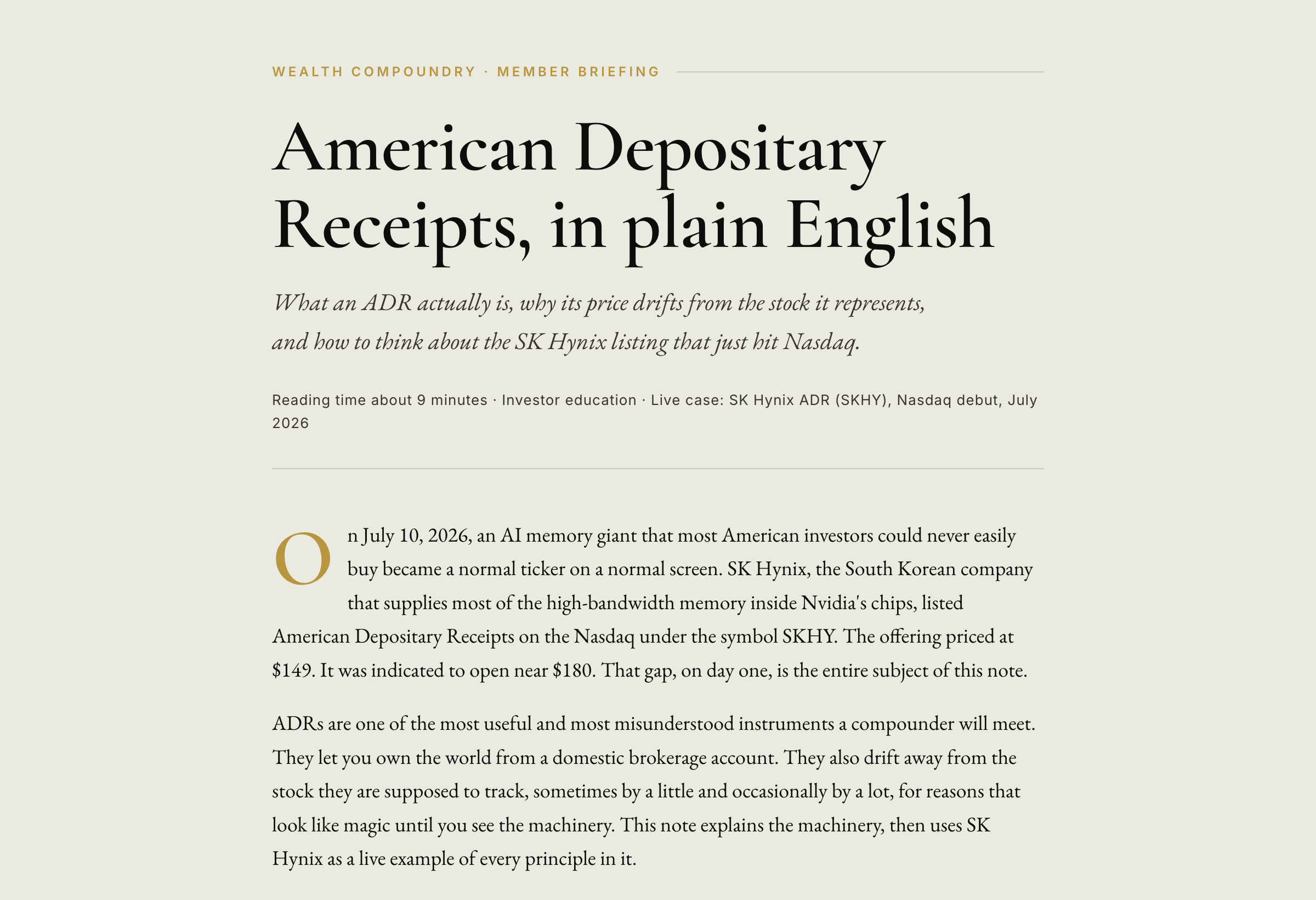 American Depositary Receipts, in plain English — article preview