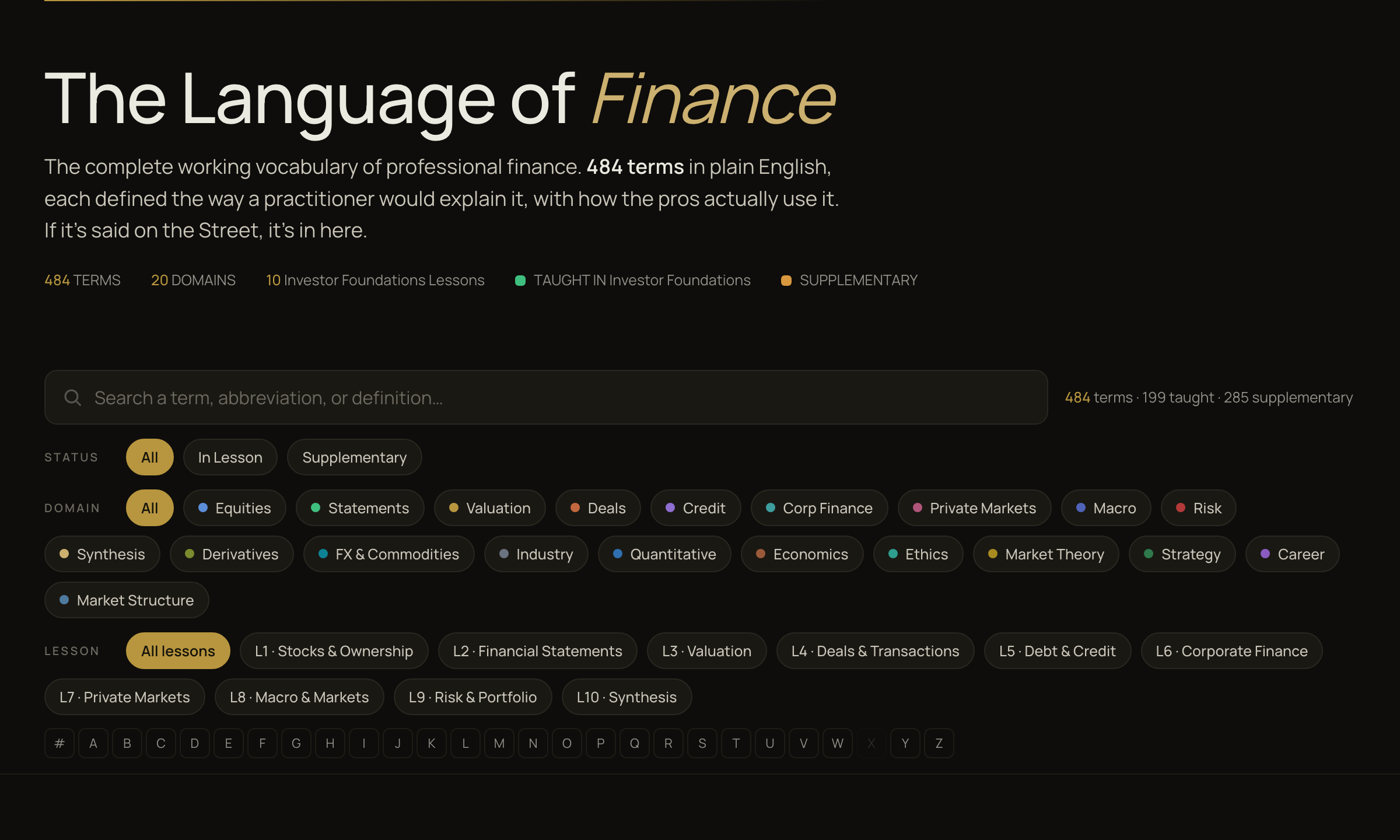 The Language of Finance